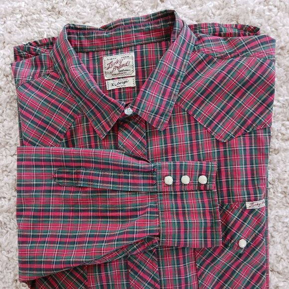 Lucky Brand Sportswear Mens Long Sleeve Dress Shirt Size XL Pearl Snap Western - Picture 1 of 11